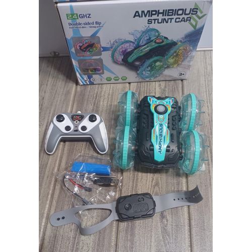 Rechargeable Amphibious Remote Control Stunt Car With Hand Gesture Control And Double Sided Rotation