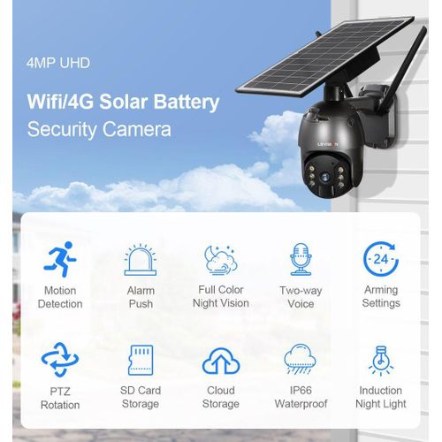 Solar Light Solar Powered WIFI PTZ 360 Camera – With 6 Batteries Of 19000mAh