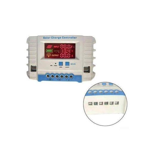 40A12V24V Auto LCD Solar PV Charger Controller Regulator Solar Battery Charger For Solar Energy Charging-White