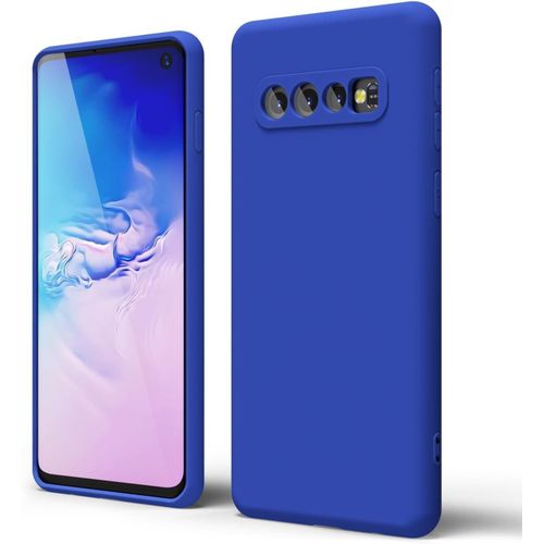 Soft Silicone Slim Fit Cover Anti-Scratch Shockproof Case for Samsung Galaxy S10 - Blue