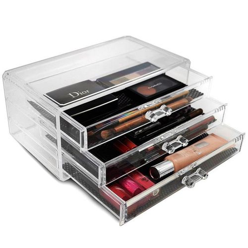 3 layer cosmetics storage drawer boxes