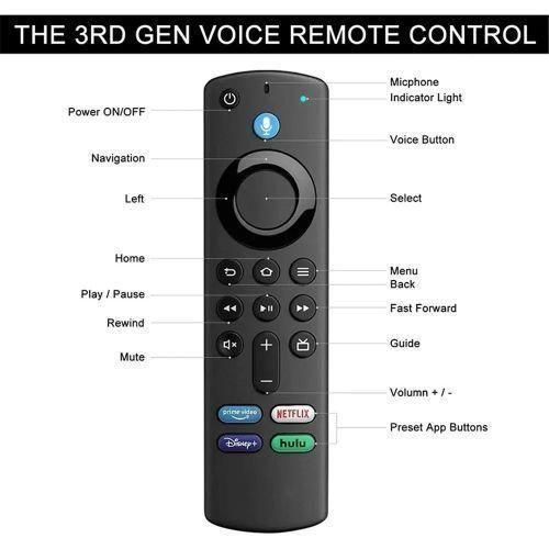 Voice Replacement Remote Control Compatible with Fire TV Stick,TV Cube and Amazon Fire Smart TVs