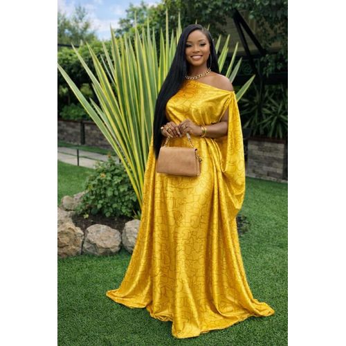 Yellow printed kaftan