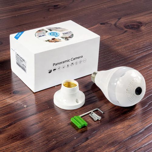Panoramic 1080P Full HD WiFi Bulb Camera with PIR Sensor Alarm & Alarm Detection
