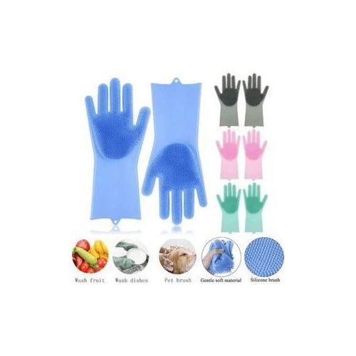 Silicon Silicone Cleaning Scrubber Gloves Dishwashing Gloves,Pet Grooming Gloves for kitchen and bathroom