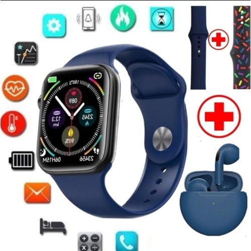 Multipurpose BT Call NFC Wireless Carging Smartwatch With Bluetooth Earphone Combo