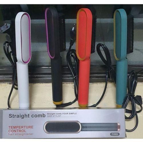 Hot Comb Blowdry Hair Straightener Brush Electric Hand Hair Blow Dryer Black