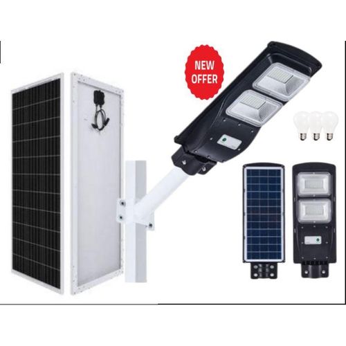 100Watts solar panel All weather +Free 100Watts solar Street lights + 3 DC bulb
