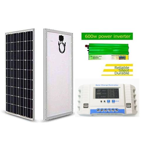 250Watts Solar Panel All Weather Solar Panel + Free 20A Solar Charge Controller + Free 600W Solar Power Inverter DC To AC Solar Inverter