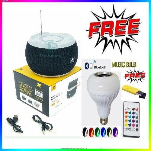 Portable Bass Speaker BT + Free Music Bulb