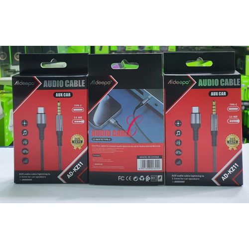 Aldeepo AD-KZ11 3.5mm AUX To Type C Audio Cable – Premium Adapter For Quality Sound Transfer