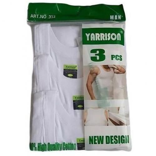 Yarrison 100% Cotton Mens Fitted Vest (3Pcs)