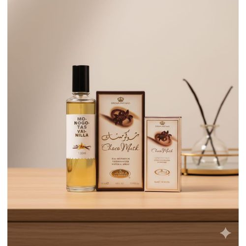 3 in 1 PERFUME SET!!!! Choco Musk Perfume + Monogotas Vanilla Body Mist + (FREE Choco Musk Perfume Oil)