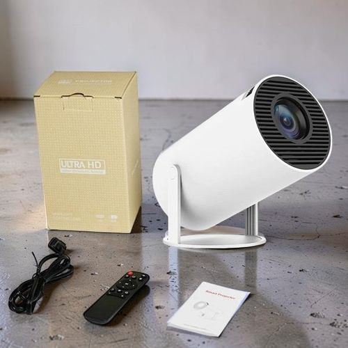 Inbuilt Speaker Clear Sound HY300 1080P Full HD 4K Ultra HD High Resolution High Brightness Adjustable Home Theater Smart Mini Portable Android Projector