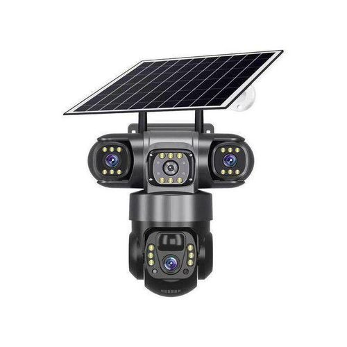 Solar Light V380 Pro Triples-Lens wifi Solar CAMERA With Solar Panel Network Camera CCTV Camera