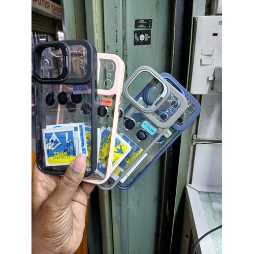 Clear Case with Camera Lens Protector, Stand & Shockproof Corners for iPhone 17 Pro - Pink