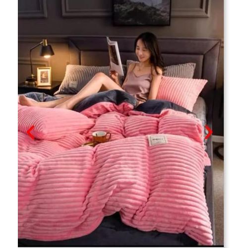 Velvet Duvet Set – Blush Pink Corduroy Edition (6x7 King Size)