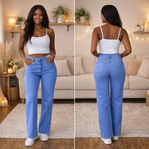 High-Waist Mummy Jeans (Straight-Leg Fit)