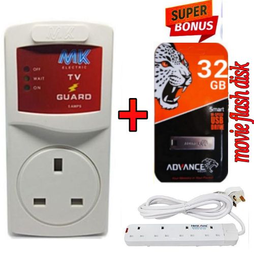 Tv GUARD And 4 Way Extension Cable & 32GB Flash Disk