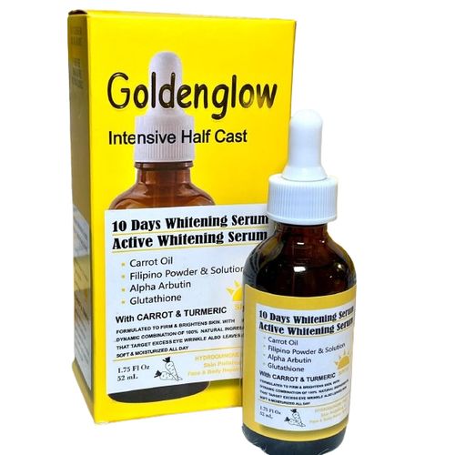 Glow Intensive Half Cast 10 Days Whitening Serum Lightens Skin, Evens Tone, Hydrates, Reduces Wrinkles, Nourishes, Boosts Collagen, Radiant Glow, Non-greasy