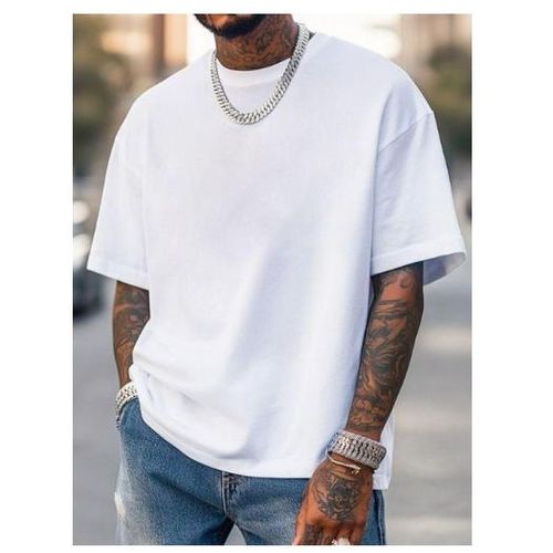 100 Cotton Round Neck Heavy Duty T-shirt - White