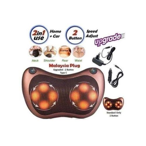 Car & Home Heat Massage Pillow Deep Kneading Massager Relax Neck Shoulder Pain Back