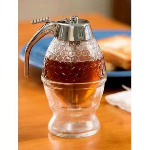 Diamond Shaped Honey Dispenser Bottle – 200ml Acrylic Syrup Container