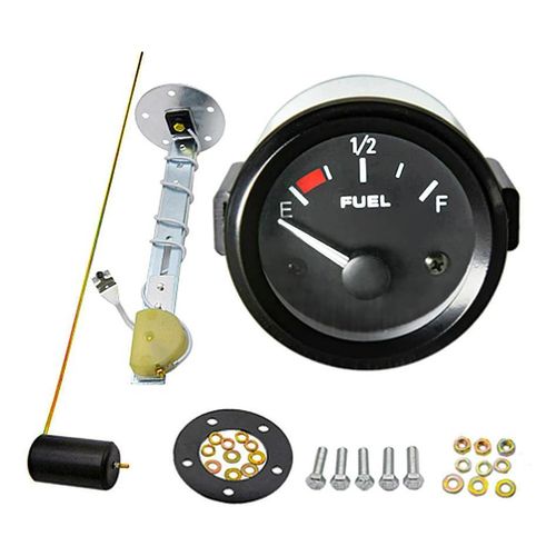 12V 2" 52mm Fuel Level Gauge Car Vehicle Meter with Fuel Float Sensor White LED Light Black Shell Automotive Gauges