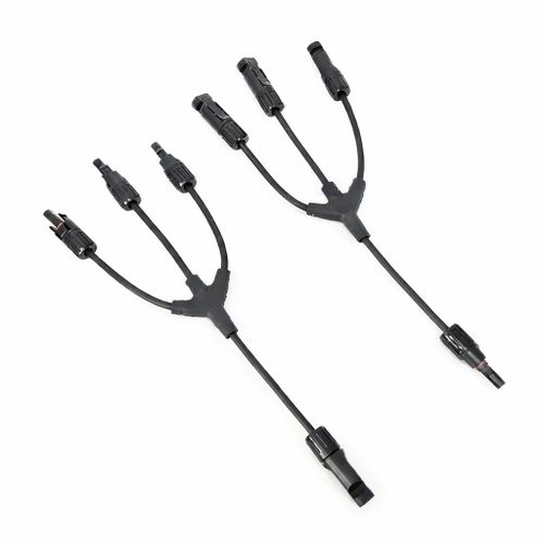 MC4 3 Way Solar Connector Kit – 1 to 3 Solar Panel Parallel Adapter (Male to Female) IP67 Waterproof 1000V–1500V DC