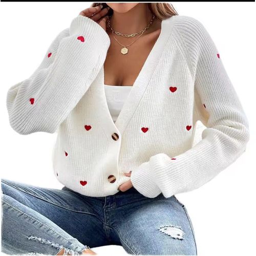 Ladies Cute Good Quality Sweater top-White