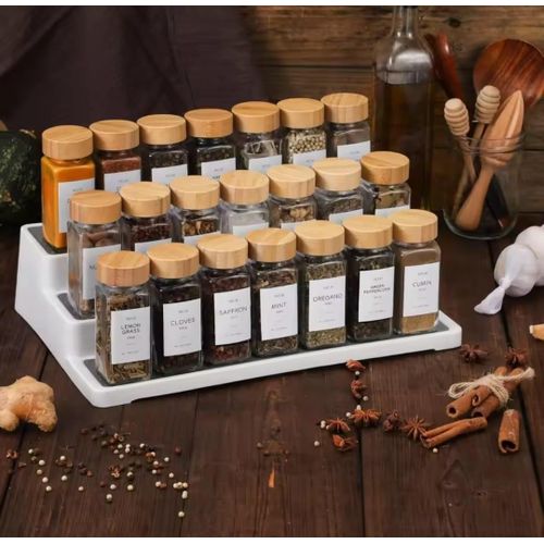 16 PCS PREMIUM THICK GLASS STORAGE JARS WITH BAMBOO LID