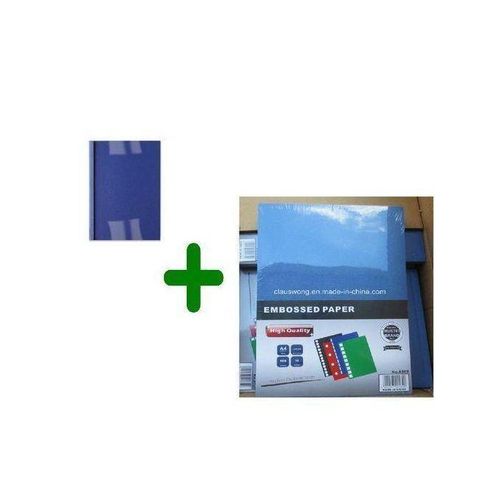 Buy now 2 in 1 A4 Binding Cover set, Embossed + PVC 100 sheets each Blue