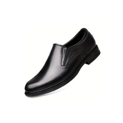 Men Formal Shoes Real Leather Official Shoes Elegant Business Mens Shoes BlackPlain