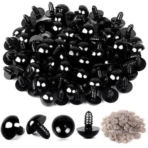 100PCS Plastic Safety Crochet Eyes Bulk with 100PCS Washers for Crochet Crafts 024Inch6mm