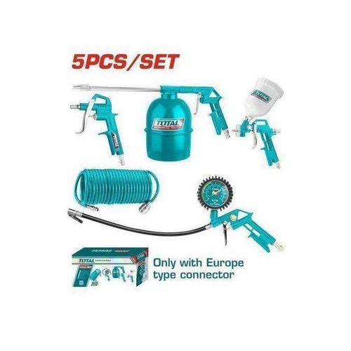 Quality High quality Metal Air Tool Accessory Set ,Pneumatic Air Tool Kit ,5 Pc Compressor Air Tools With Quick Coupling - Airbrush Kit, Spray Gun, Blow-Out Gun, 4M Compressed Air Hose, Tyre Pressure Gauge And Inflator