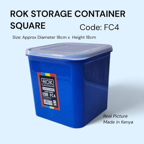 Storage Container FC4 Size: Approx. 18cm × 18cm × 18cmI deal for storing dry foods, snacks, spices, small household items, office supplies, this container is made from durable plastic and features a secure fitting lid to keep contents clean & protected.