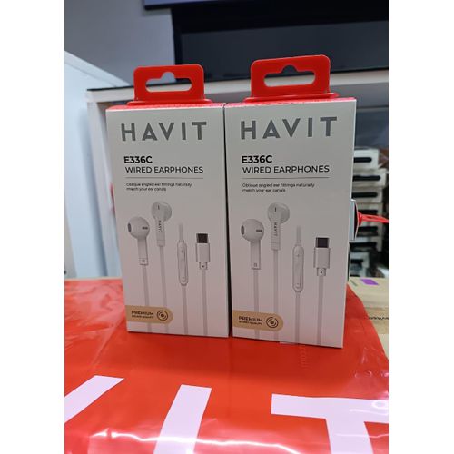 E336C Sport Stereo Metal Bass Wired Earphones Type C with Microphone for Music