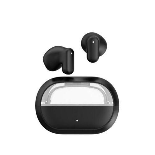 Half-Transparent Design Bluetooth TWS Semi-in-ear Wireless Earbuds Music Stereo Earphones - Black