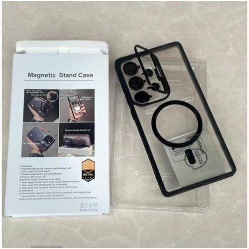 Samsung Galaxy S26 Ultra Clear MagSafe phone cover - Metal Luxury Invisible Stand with Lens Guard Free Camera Protectors