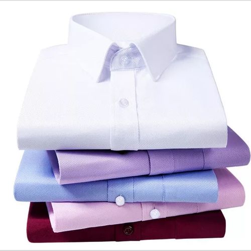 5Pcs Men Official Shirt Long Sleeve Cotton Slim Fit
