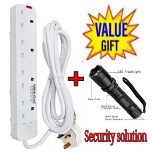 4 ways 3 meters corded power astra extension with surge protection and fused plus high voltage security 288 torch with sheath