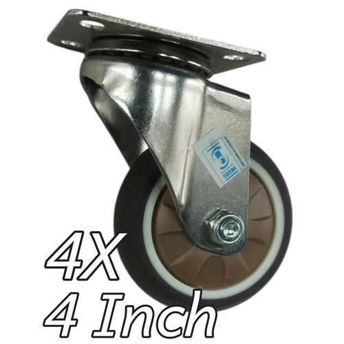 4X 4 INCH Furniture Casters Wheels Rubber Swivel Roller Wheels For Platform Trolley Chair Household