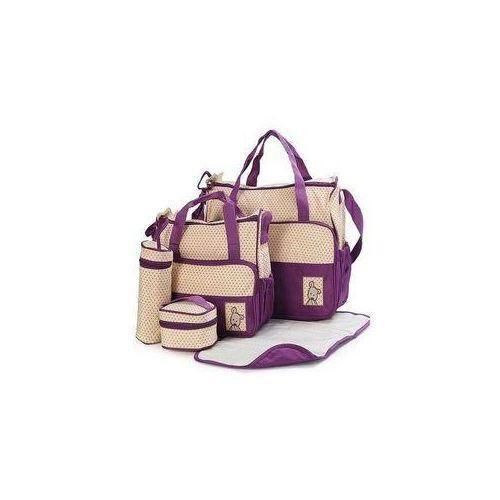 Fashion 5 in 1 purple diaper bag set