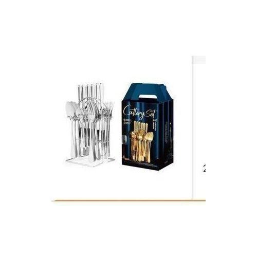 24-Piece Stainless Steel Cutlery Set - Multi-Color Flatware for Dining & Parties