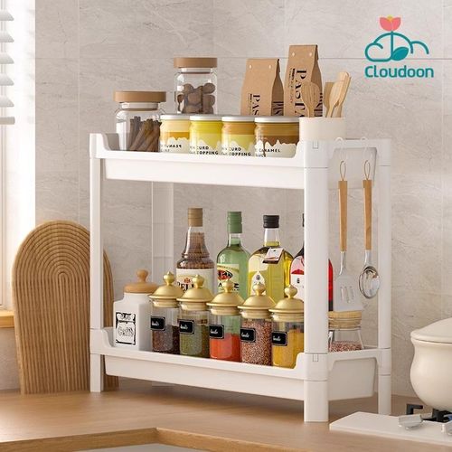 Kitchen Storage Shelf 2-Tier Spice Organizer