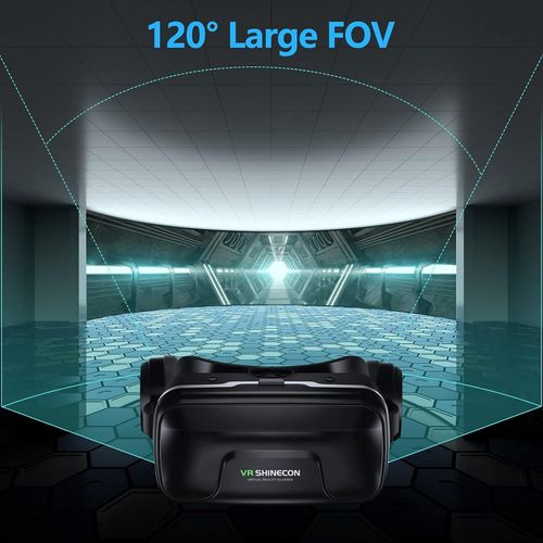 VR SHINECON 3D VR Headset Virtual Reality Glasses for Video Movies Games Compatible with iPhone and Android Smartphone