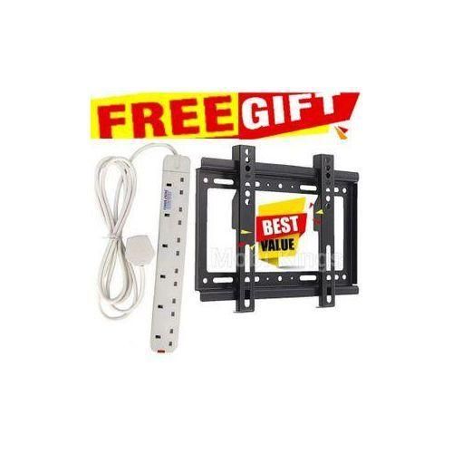 Power King Electronic 6 Way Multifunctional Plug Extension // EXTENTION 6WAY With Long Cable + GIFT TV HOLDER WALL MOUNT BRACKET FOR 15 INCH, 24INCH, 32 INCH & 43 INCH Smart Android Frameless TV & DIGITAL TV