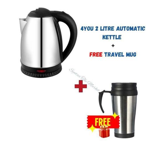 Automatic Electric Cordless Kettle + A FREE Travel Mug