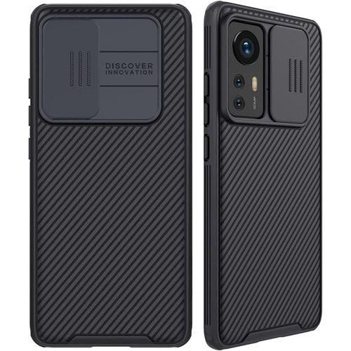 Nilkin For Xiaomi Mi 12 Case Mi 12X Cover, Nilkkin CamShield Pro Slim case Protective Cover with Camera Protector Hard PC and TPU Ultra Thin Anti-Scratch Phone Case for MI12/Mi 12X (Black)