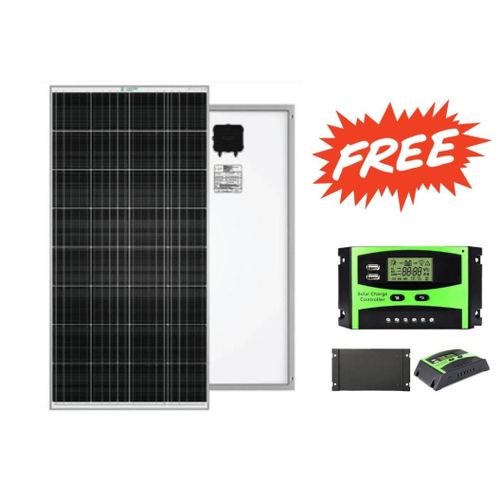 100Watts Solar Panel 25 Years Warranty All Weather Mono Solar Panel Free 10A Solar Charge Controller